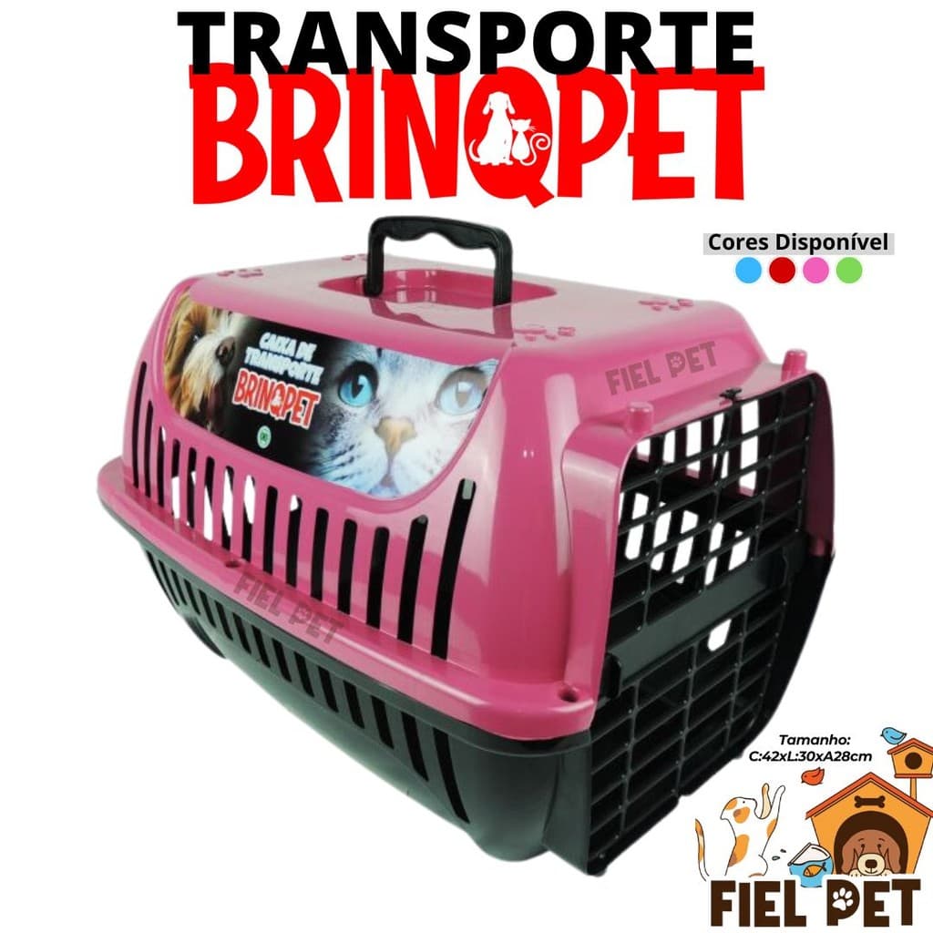 Caixa de Transporte Nº1 COLOR Premium Para Cachorro Gato Coelho Hamsters Pets Com Alça Reforçada BRINQPET