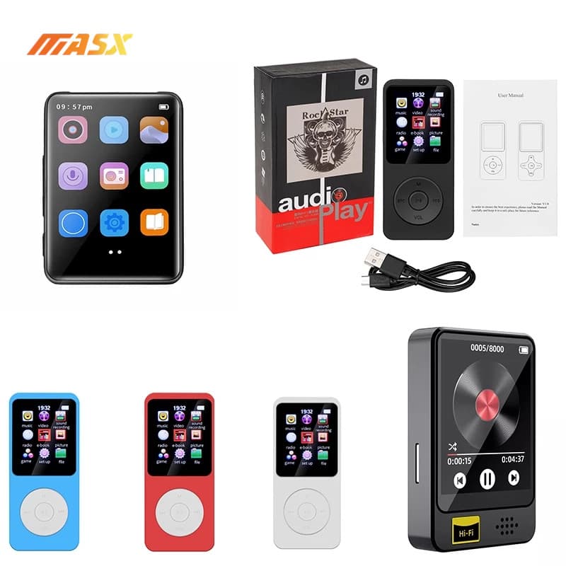 Bluetooth 5.0 MP3 Player HIFI Alto-Falantes De Música Esporte MP4 Media Rádio FM Voice Ebook