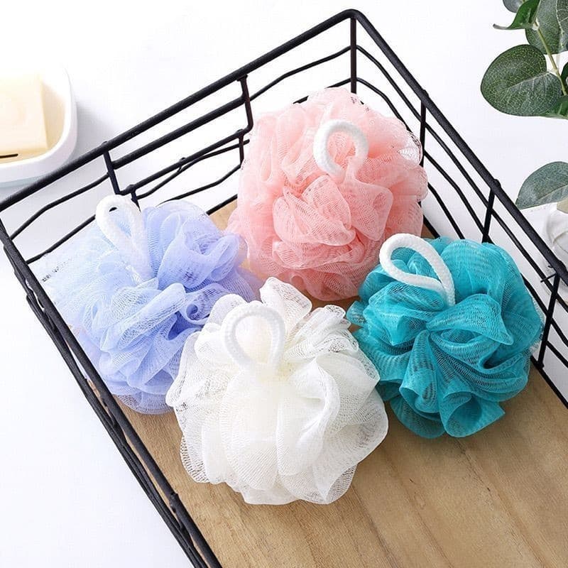 Kit 6-12 Esponja Bucha de Nylon Para Banho com Cordinha