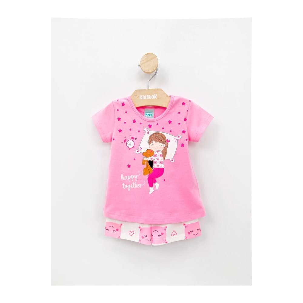 Pijama Menina Manga Curta Soneca Estrelinhas Brilha no Escuro - Kyly