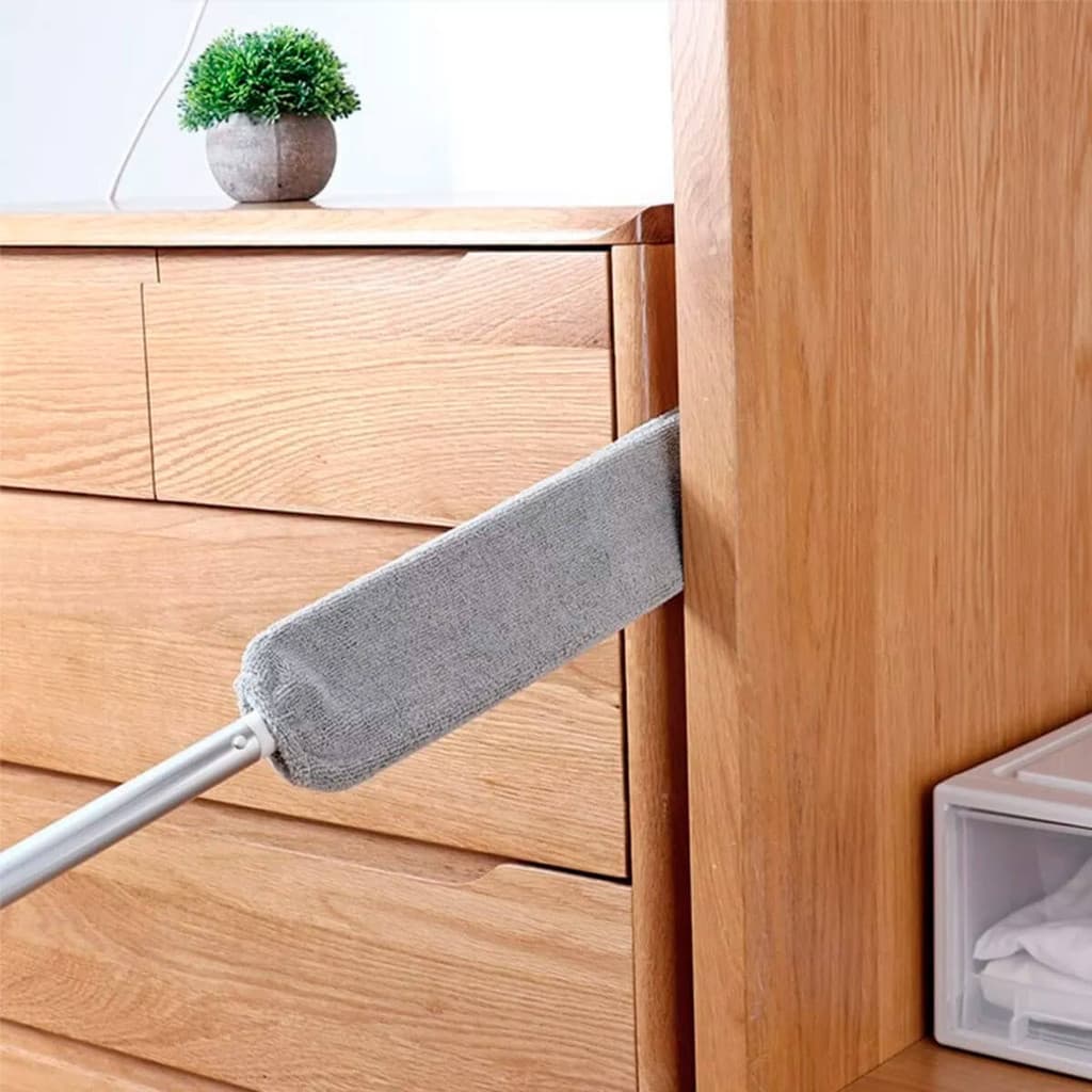 Espanador De Pó Retrátil Flexível Com Microfibras