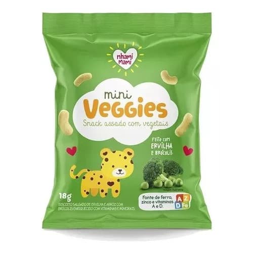 MINI VEGGIES ERVILHA E BROCOLIS 18g - NHAMI MAMI