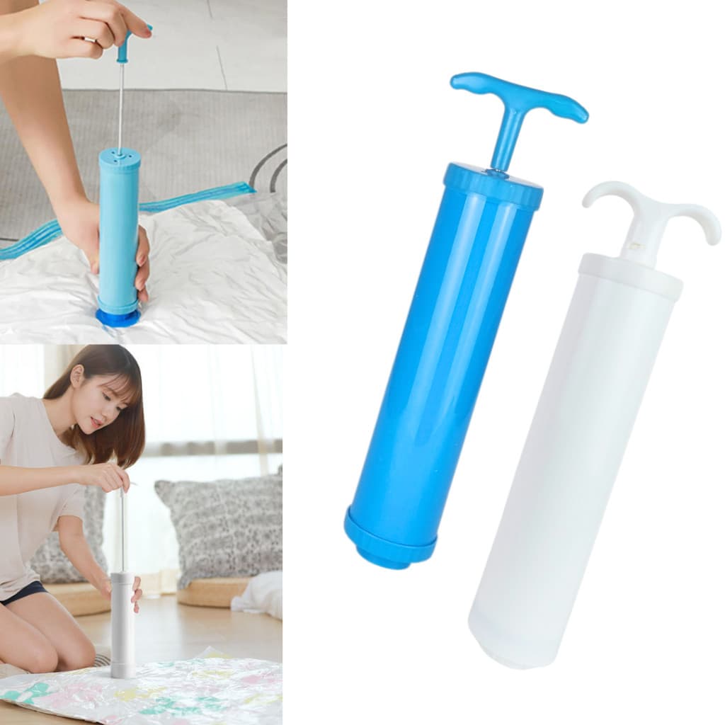 Bomba Sucção Para Saco A Vácuo Organizador 22x5cm De Ar Manual Organização de Roupas Mala Viagem