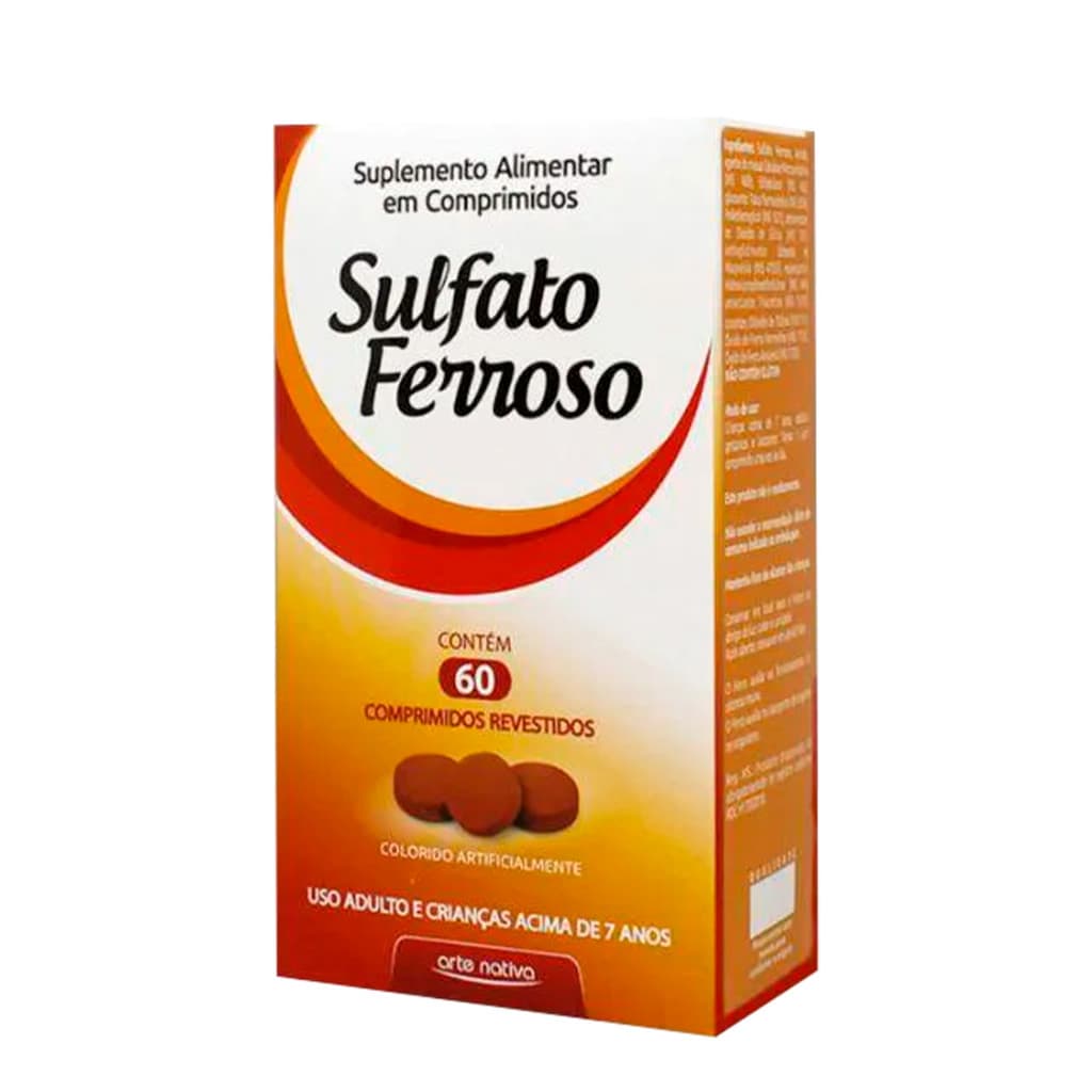 Sulfato Ferroso 29mg 60 Comprimidos Arte Nativa