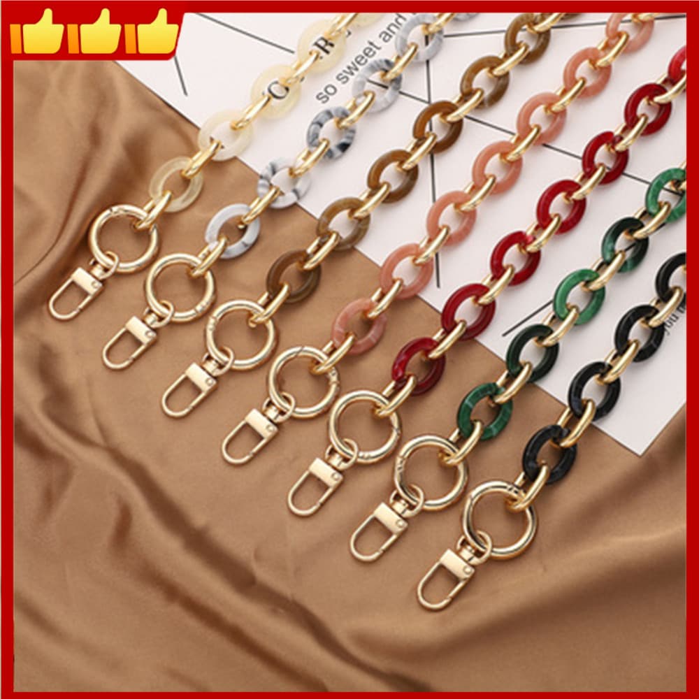 Novo 40/60cm Acrílico Saco Corrente Alça Removível Acessórios Feminino Resina De Sacos Bolsa Espinha De Peixe