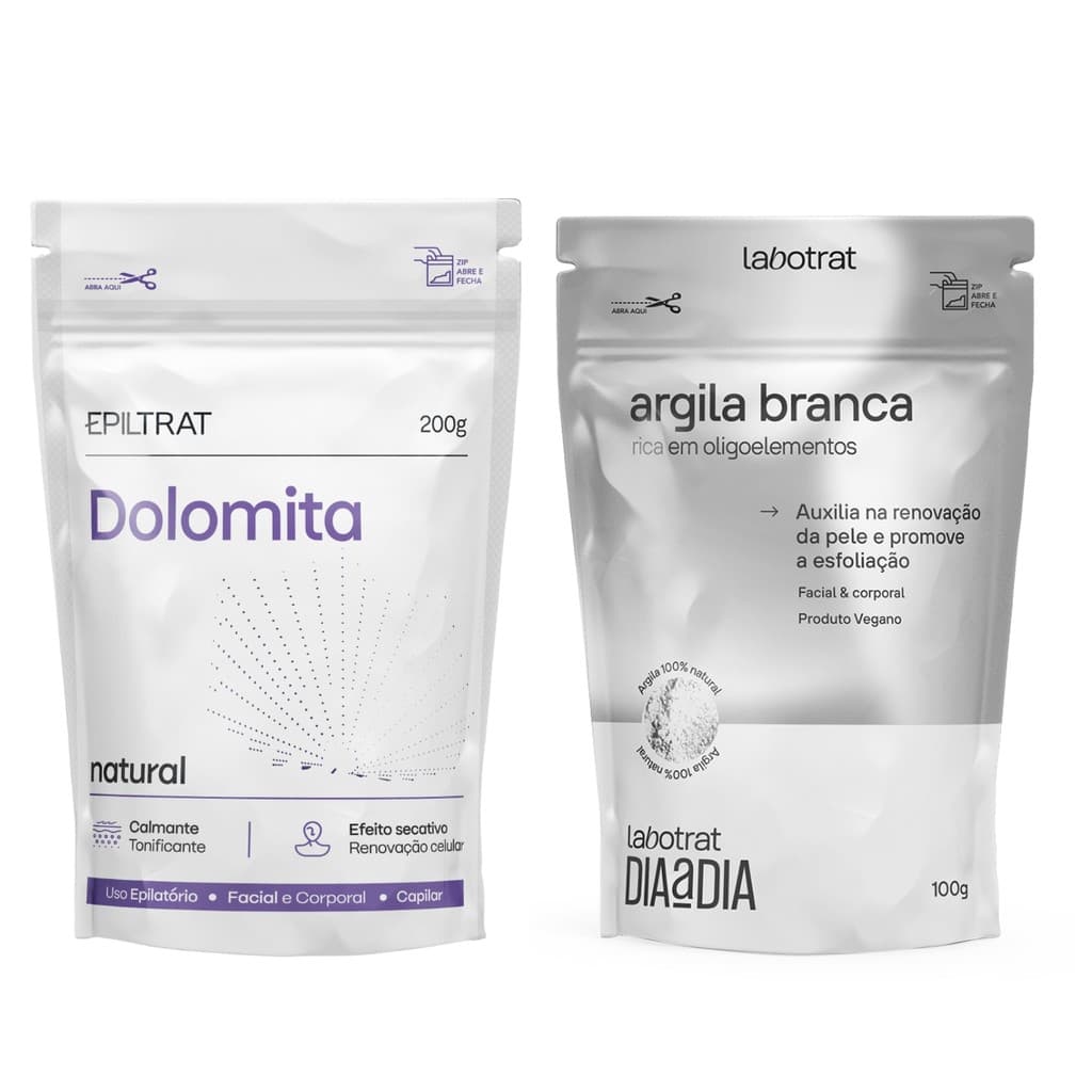 Kit Dolomita E Argila Branca Corpo Rosto Nutre Labotrat