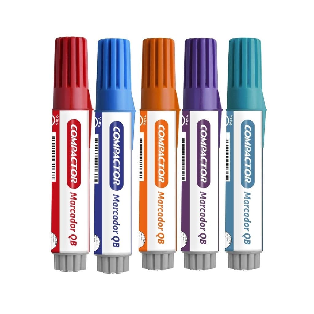 Kit com 05 Marcadores Para Quadro Branco - COMPACTOR