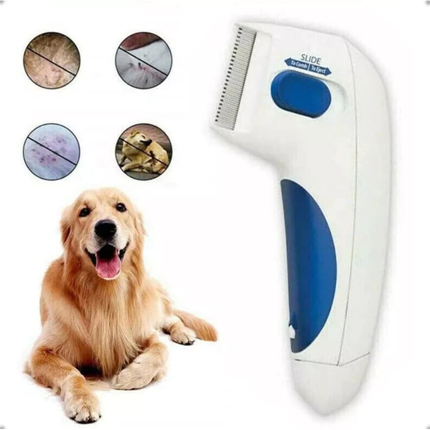Pente Elétrico Anti Pulgas e Carrapatos Cachorro e Gato Recarregável
