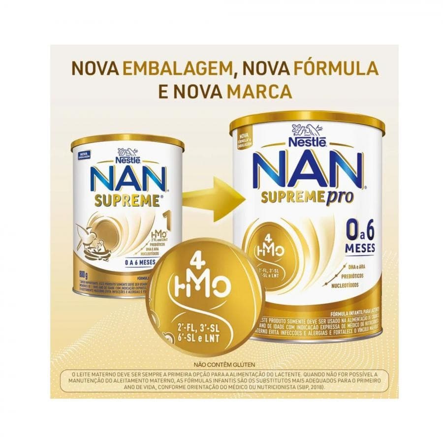 Formula Infantil Nan Supreme Pro 0 a 6 Meses Nestle 800g – Nutricao Premium para o Inicio da Vida do Seu Bebe