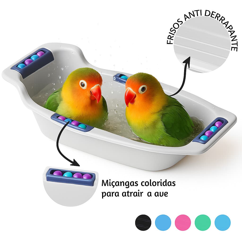 Banheira Grande Decorada Calopsita, Agapornes Passaros Diversos