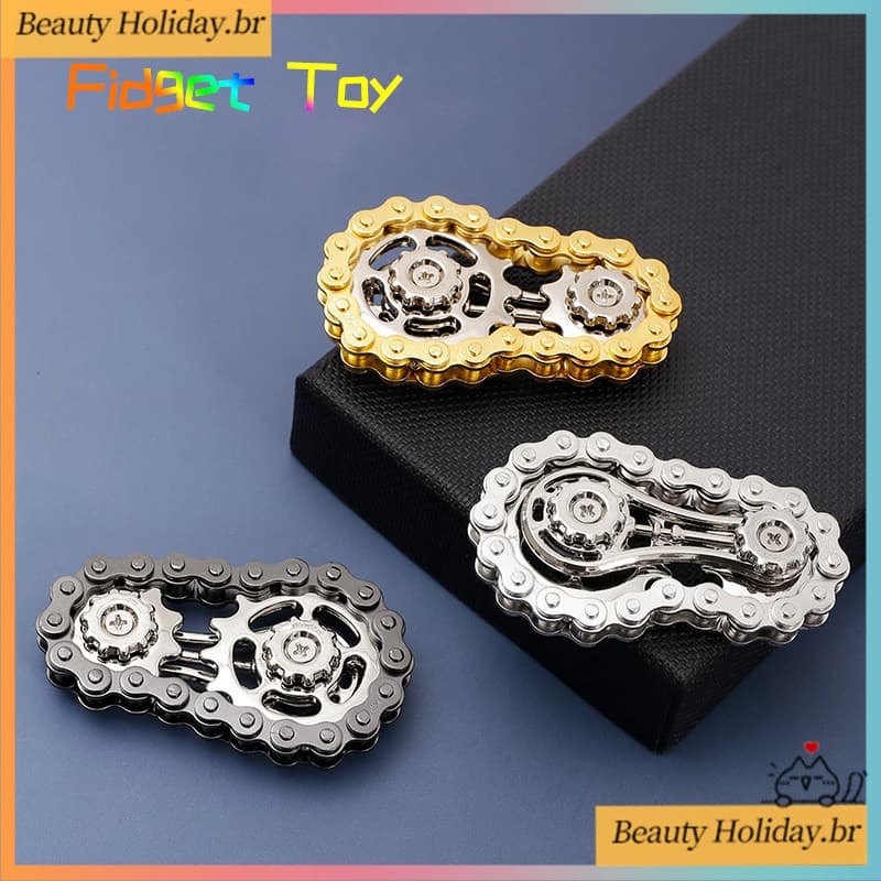 2025 Novo Fidget Spinner Antiestresse Ansiedade Metal Bicicleta Correntes Rodas Dentadas Volante Ponta Do Dedo Giroscópi