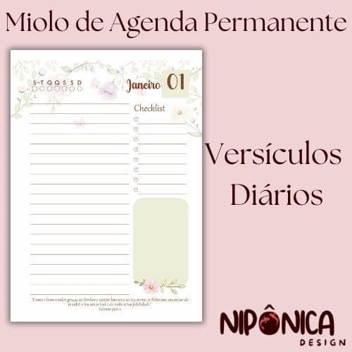 Miolo de Agenda Edificante Permanente com Versículos diários