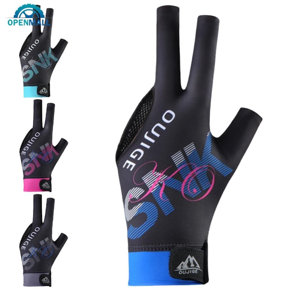 OPENMALL 1Pc Luvas De Bilhar Profissionais Impressas Em Três Dedos Com Tapete Antiderrapante Pano Autoadesivo Fixo Respi