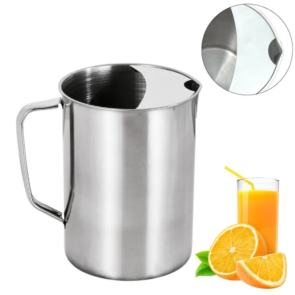 jarra Inox Para Água Suco Com Aparador De Gelo 1,8 Litros Cozinha Grande Inoxidável