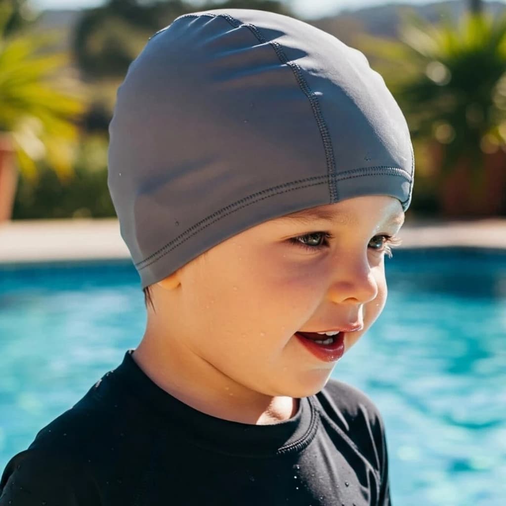 Touca Natação Infantil Uv+ Juvenil Cobre Orelha Cabelos Longos Meninos Meninas