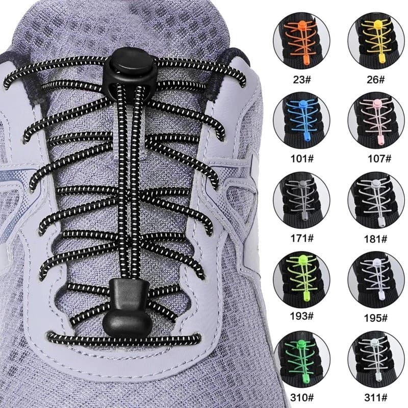 Par Cadarço Elástico Tênis Sem Amarração Crossfit Triátlon Corrida Esportivo Sem Cadarço Universal