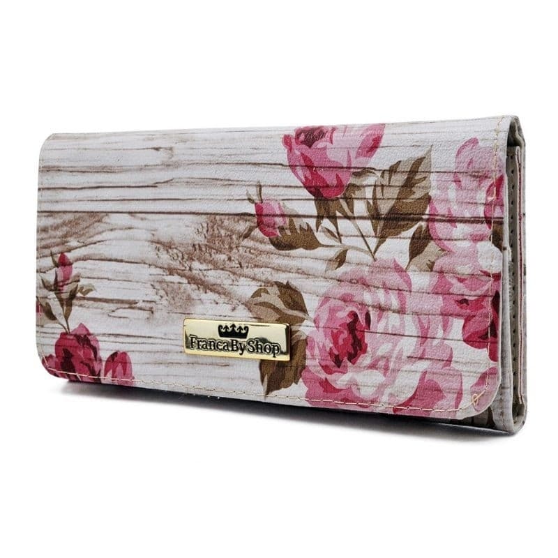 Carteira Feminina Social Porta Cartões Multiuso Floral