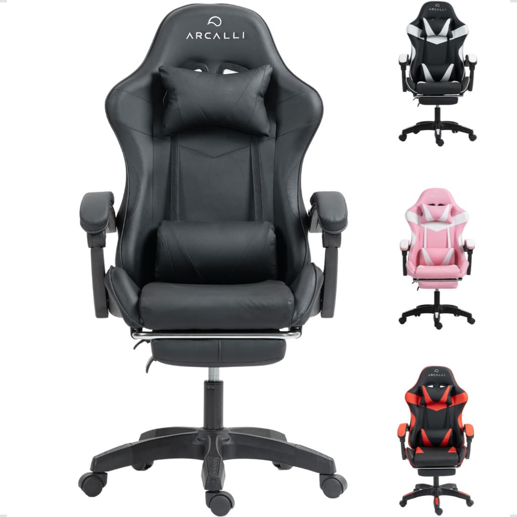 Cadeira Gamer Escritório Arcalli ARC-Racing Ergonômica Profissional Reclinável Apoio para Pernas Design Premium