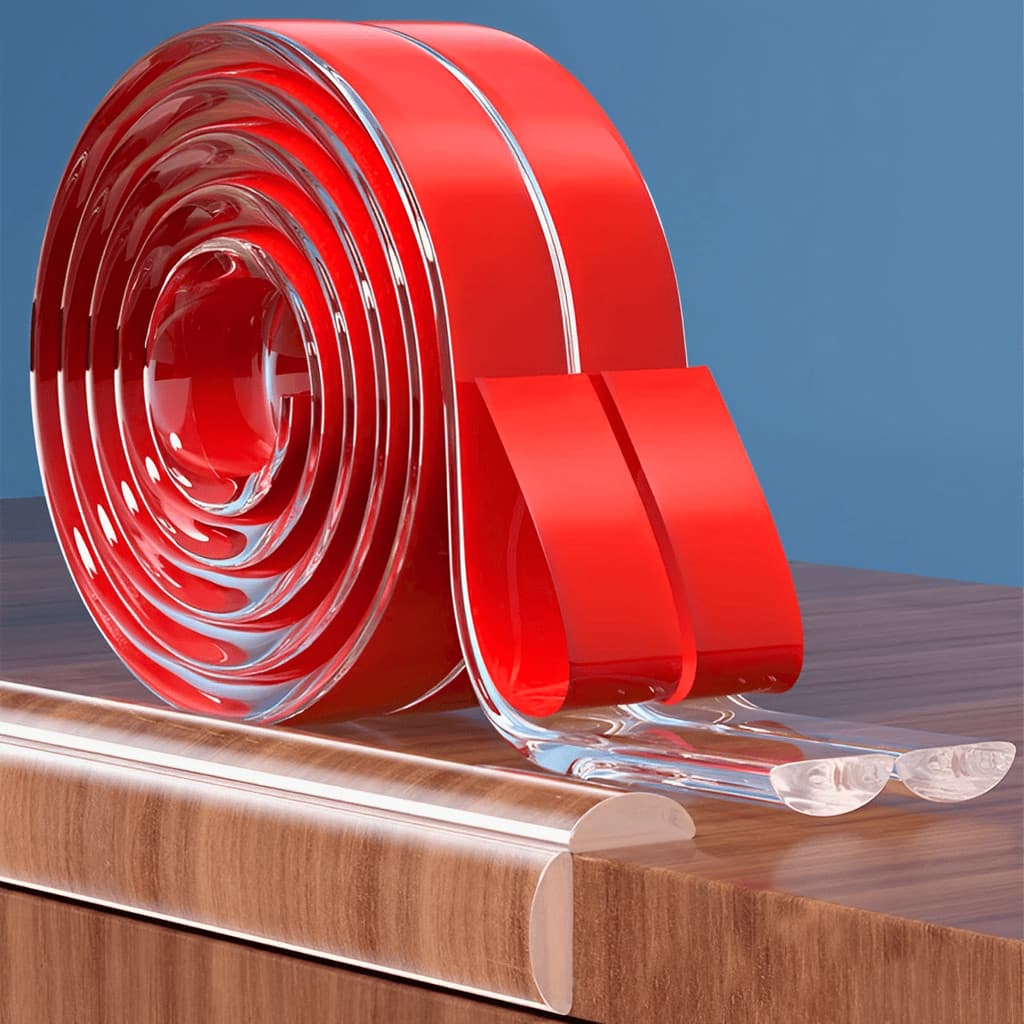 Protetor de Quina Borda e Canto Afiado Silicone Proteção Bebê Rolo 1M com Fita Dupla Face Cantoneira