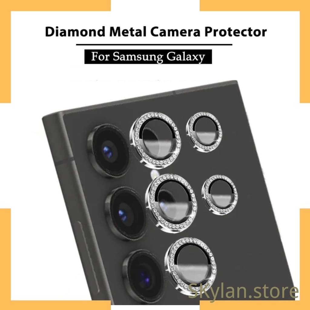 Pelicula diamante de vidro protetor de Lente Cãmera Para Samsung Galaxy A14 A15 A34 A55 A54 A16 S23 S24 FE S25 + ULTRA