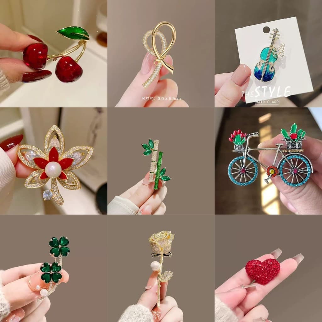 Brooch /50 Estilos Broche de Lenço de Cabeça /Beautiful Brooch /Pearl Brooch /Butterfly Brooch /Cheap Brooch /Fêmea Core