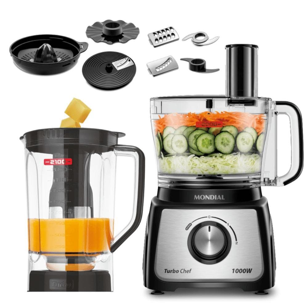 Multiprocessador Turbo Chef 9 em 1 Mondial Preto 1000W 127V - MPN-01-BF