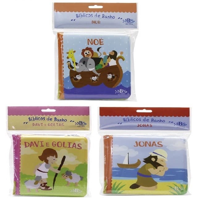 Kit c 3 unidades - Livro de Banho Bíblico para Bebê
