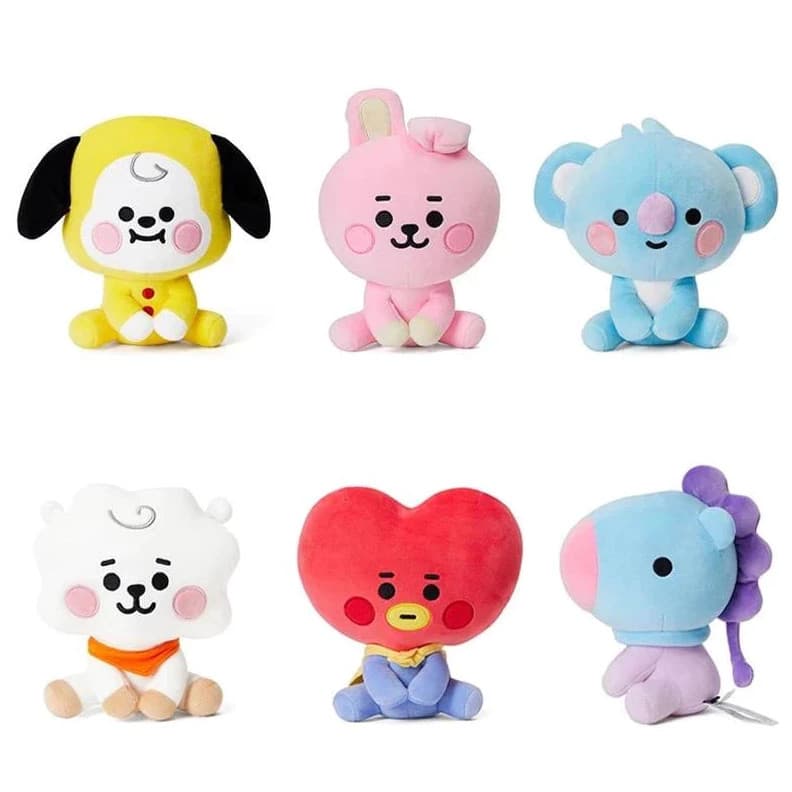 BT21 BTS Brinquedo De Pelúcia Figura Sentada Chimmy Cooky Koya Mang RJ Shooky Tata Boneca