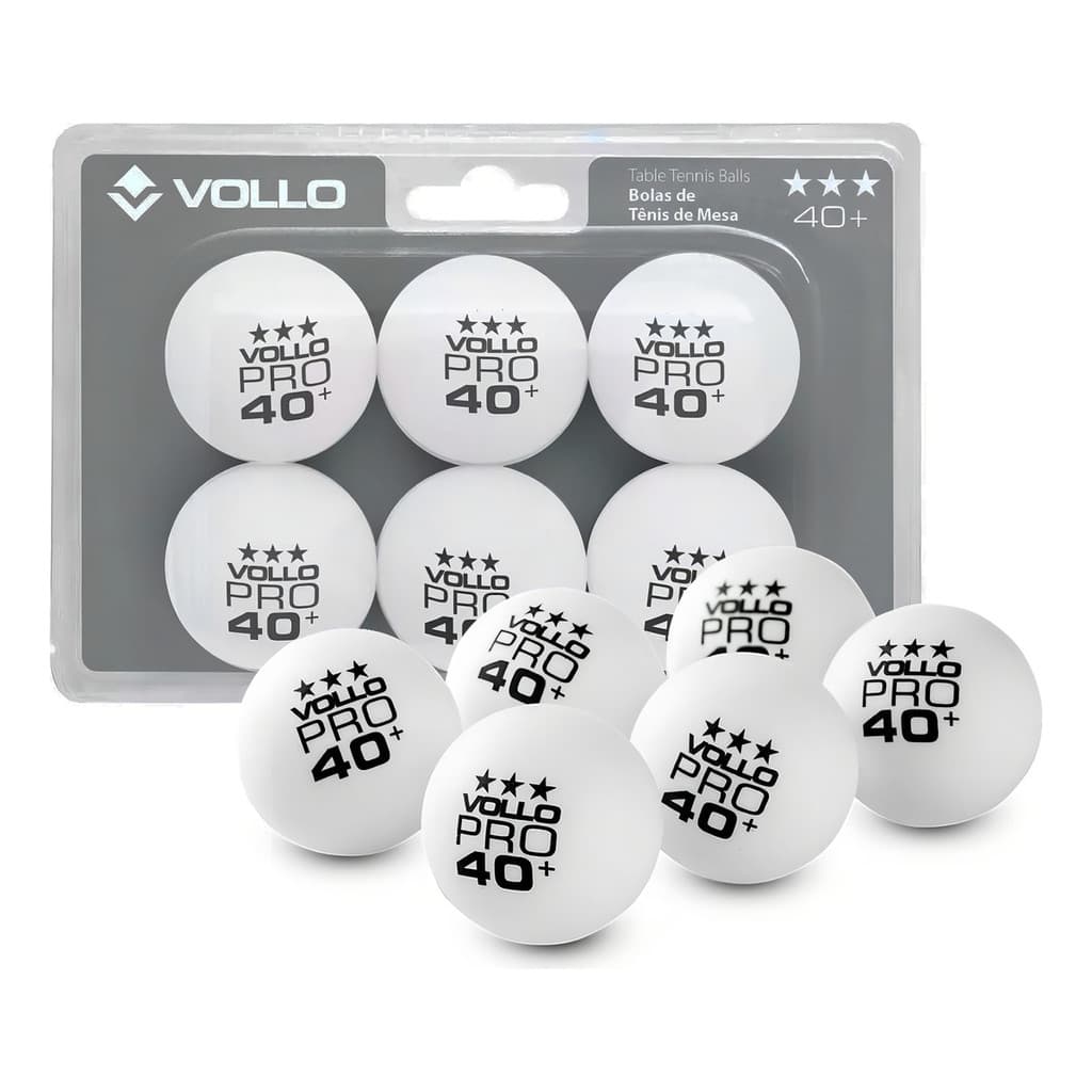 Kit 6 Bola Ping Pong 3 Estrelas Profissional Branca Tênis De Mesa Vollo