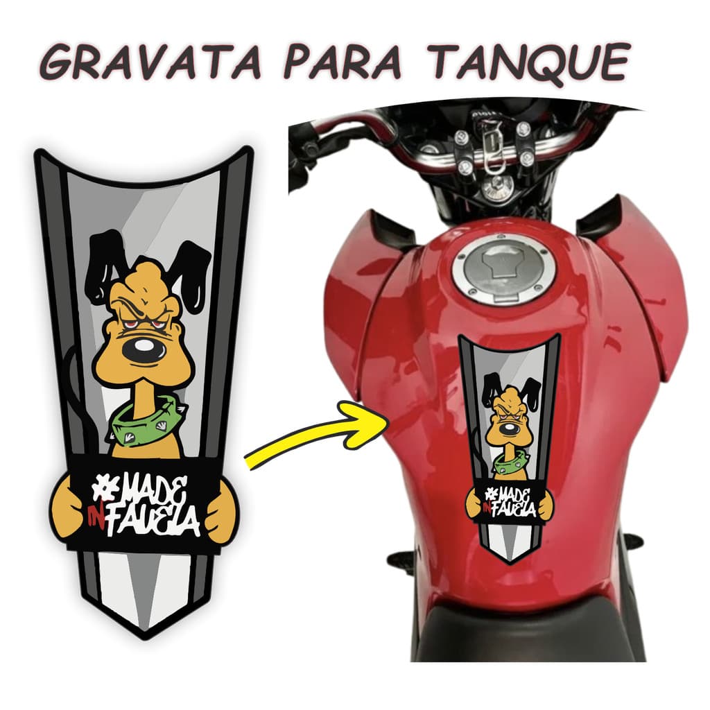 Gravata Adesiva para moto laminado NÃO DESBOTA PlutoTitan Fan Auto Colante Universal ENVIO RAPIDO