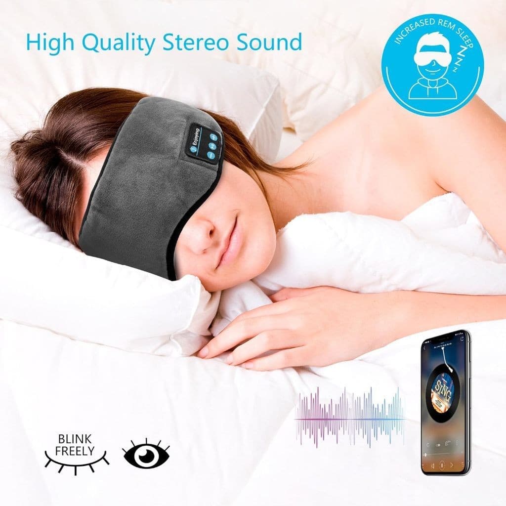 Máscara Para Dormir Com Música Bluetooth Esportiva A Cabeça Fone De Ouvido Sem Fio