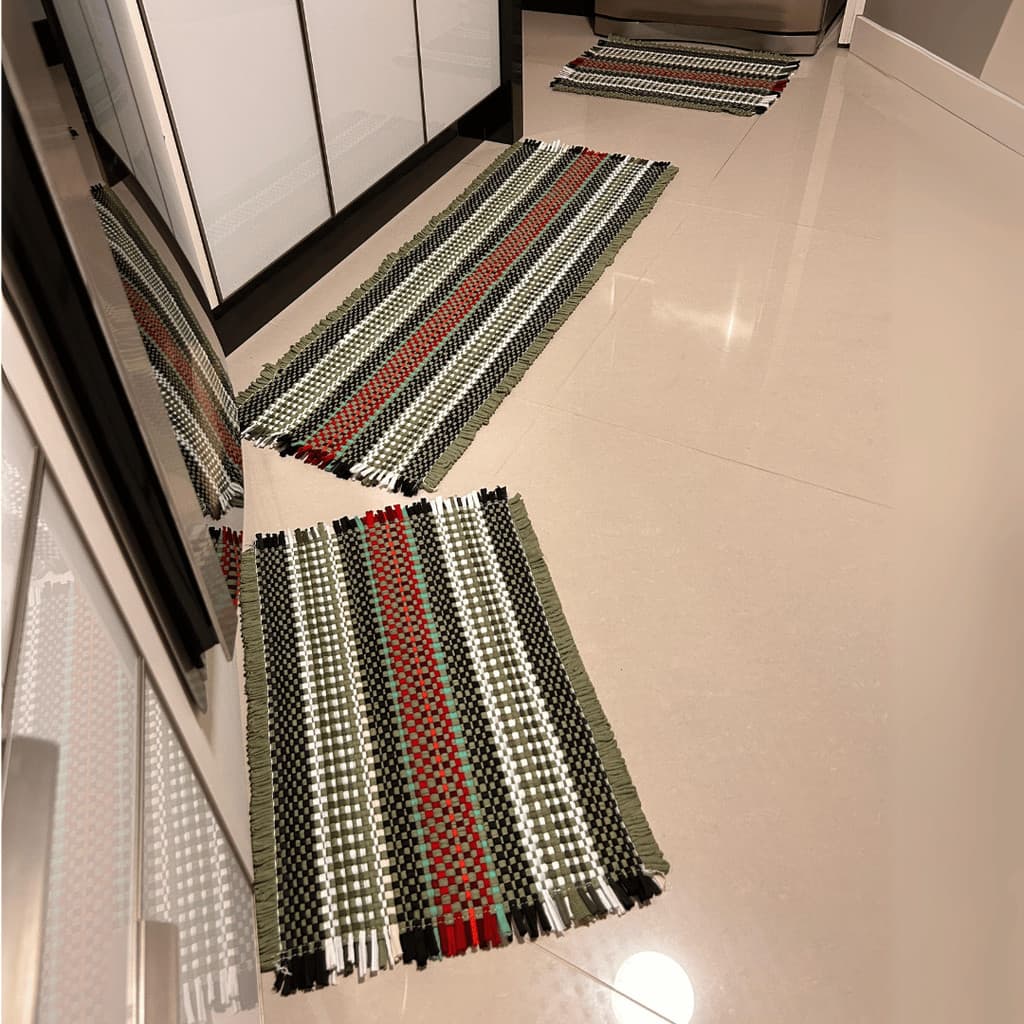 Jogo Tapete Cozinha 3 Peças com 2 Tapetes + 1 Passadeira para Pia e Fogão ótima qualidade - Envio rápido