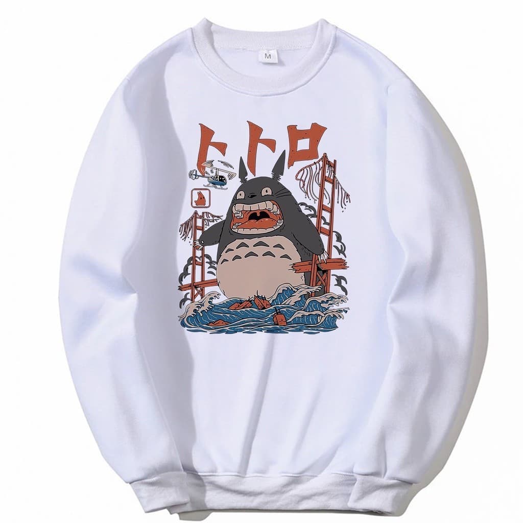 Moletom Gola Redonda Unissex Algodão Filme Meu Amigo Totoro My Neighbor Totoro Anime Attack