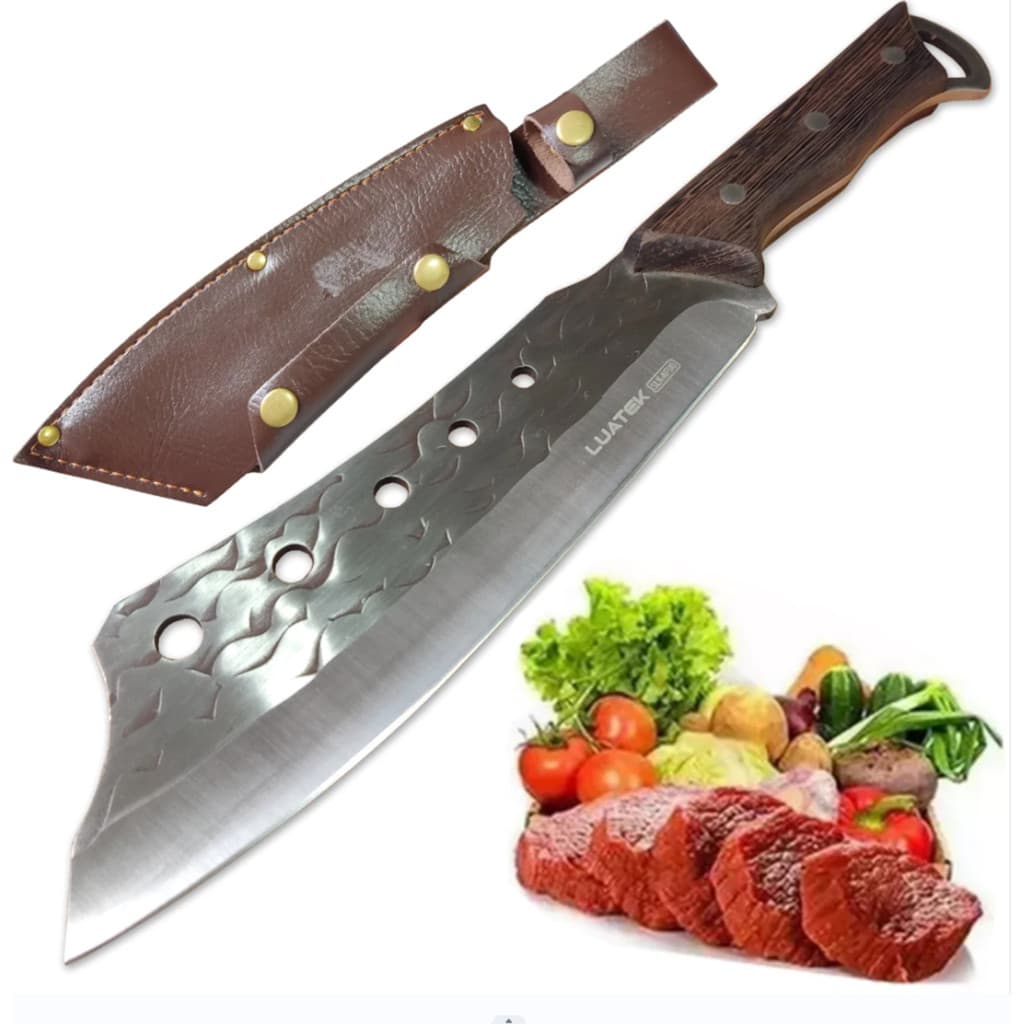 Cutelo Machado Inox Churrasco Desossa Grande Rústico Fulltang