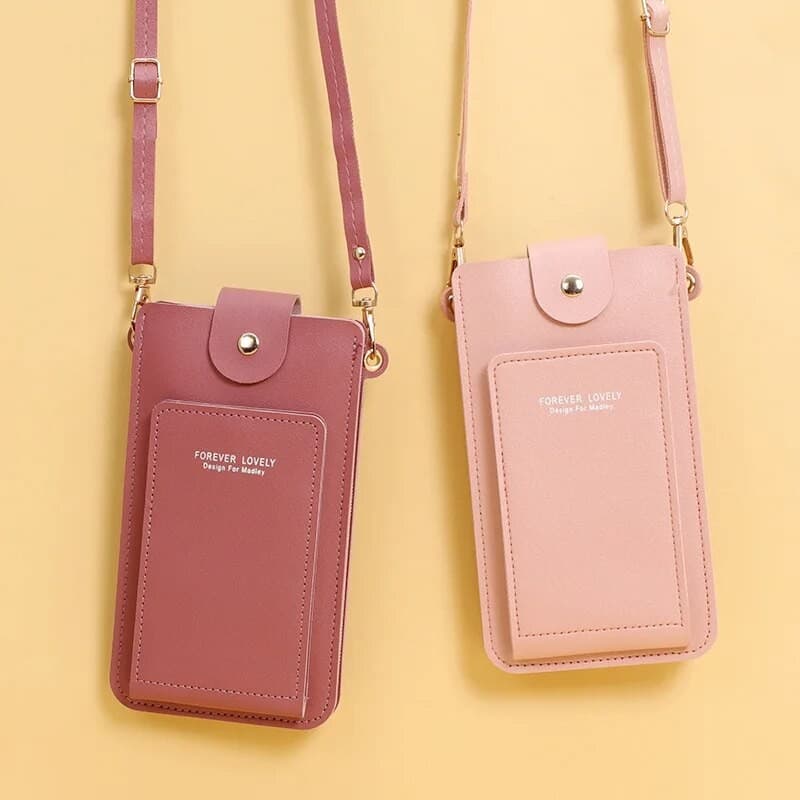 Bolsas Femininas Carteiras De Couro Macio Tela Sensível Ao Toque Bolsa De Telefone Celular Crossbody Alça De Ombro Para