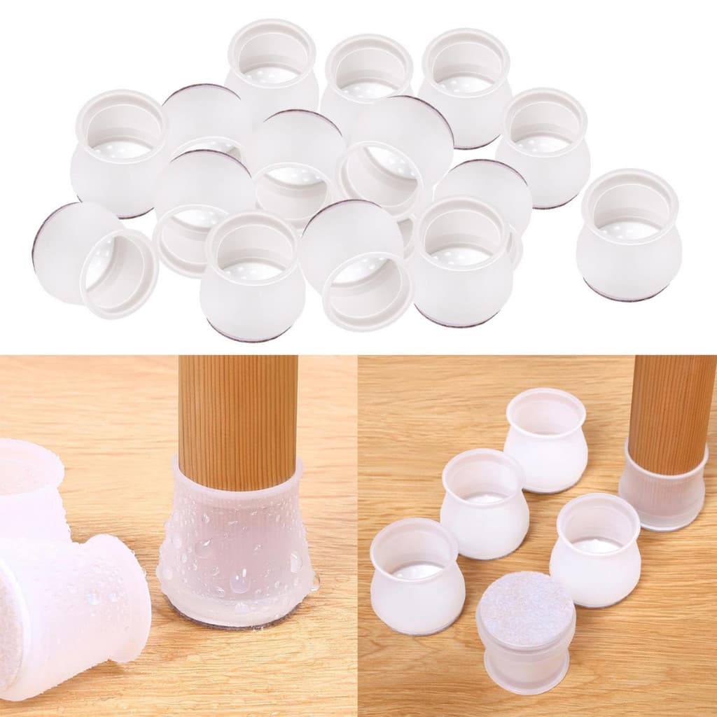 Kit C/ 4/8/12/16 Protetor de Silicone para Pés de Cadeira e Mesa Pés Pezinho Redondo Hot Sale