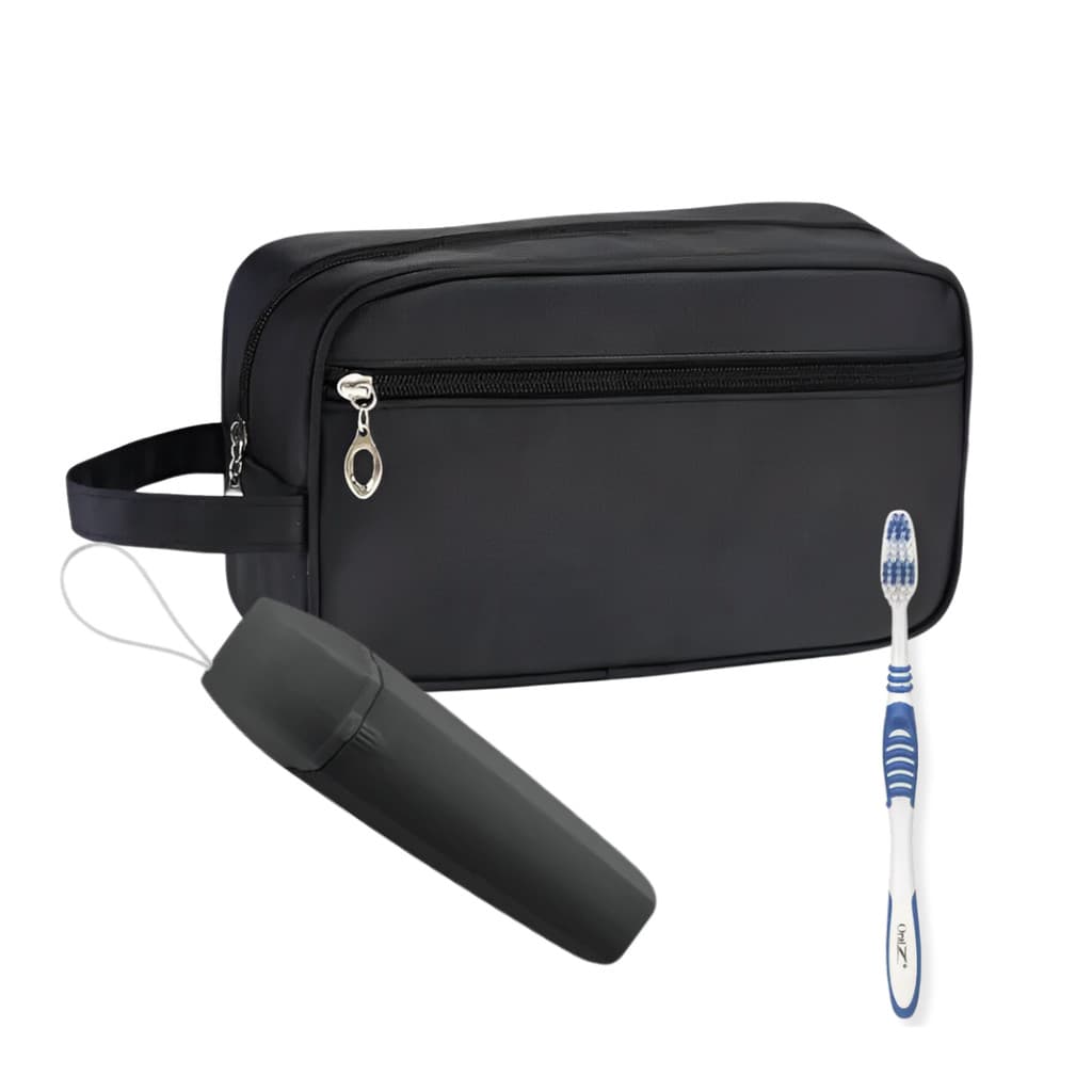 Nécessaire Premium Executiva Nylon com Porta Escova De Dente