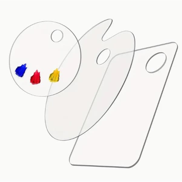 Paletas de pintura em acrílico com orifício para o polegar KIT COM 3