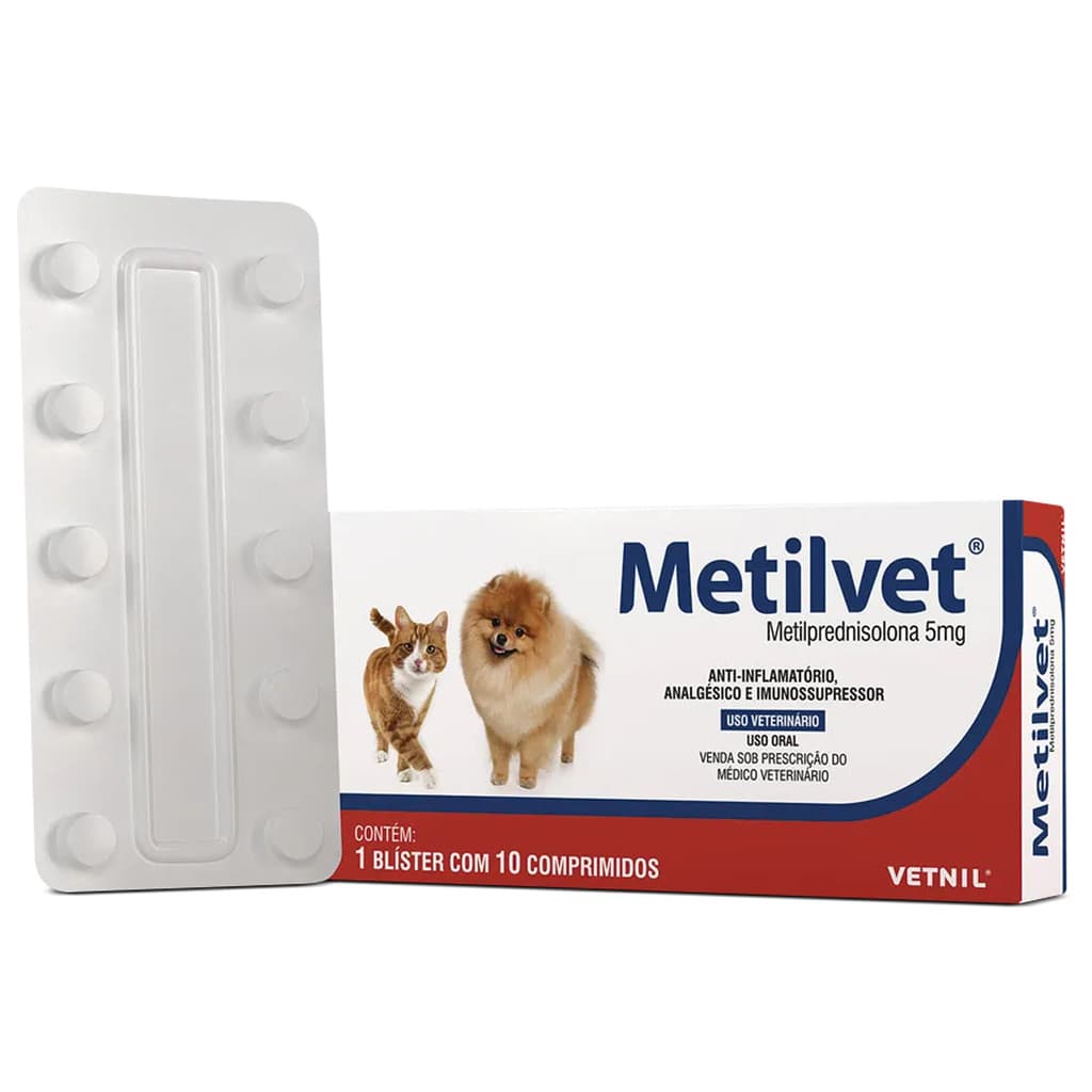 Anti-inflamatório E AnaLGésico -metilvet 5mg Cães E Gatos