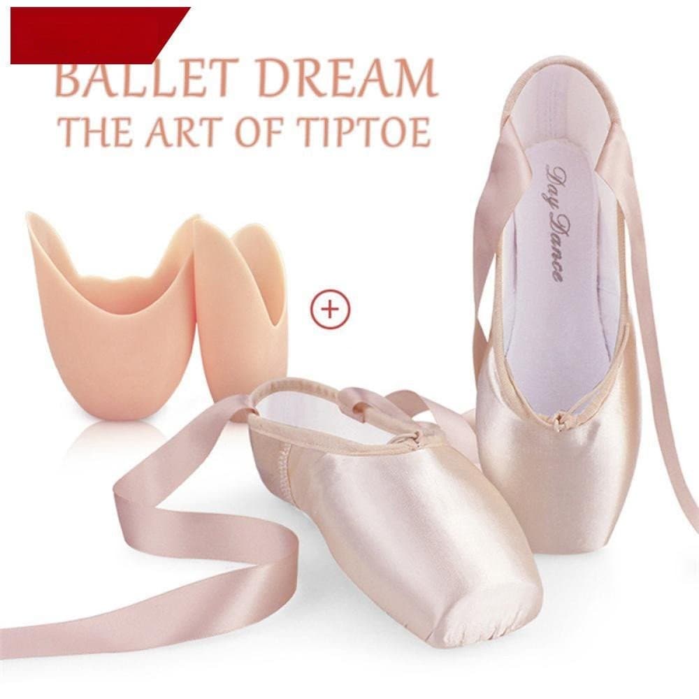 Sapatos Satin Girls Ballet Pointe Shoes Criança Adulto De Com Fitaspractise