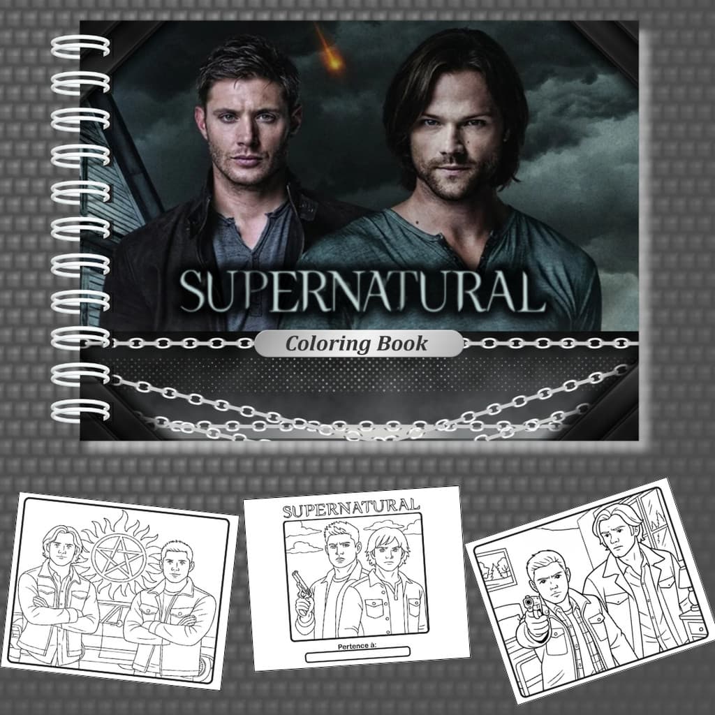 Livro para Colorir Série Supernatural 50 Folhas A5 180g Capa Dura LANÇAMENTO PRONTA ENTREGA