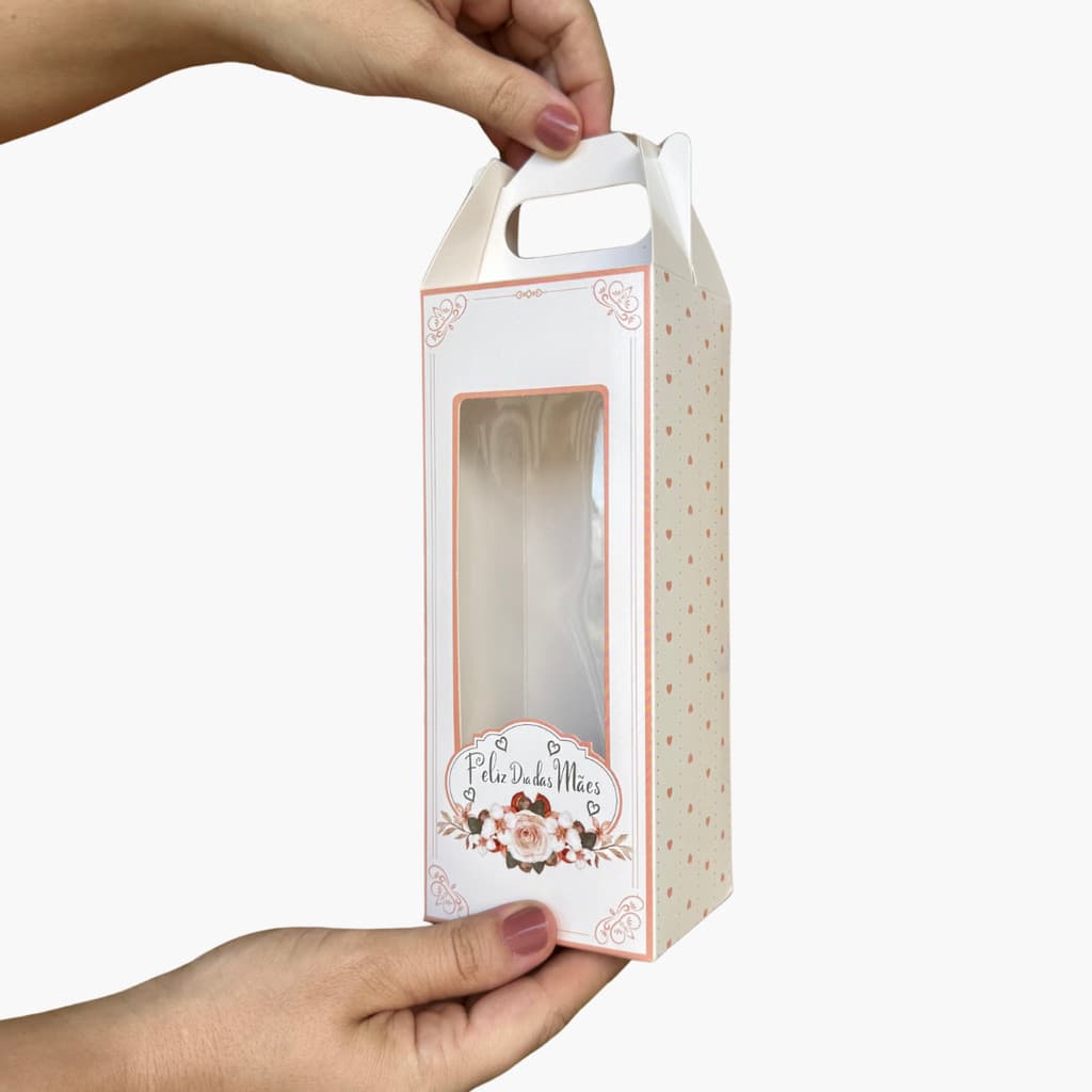 Caixa Sacola Maleta Hidratante com Visor Acetato Olga c/10un 8x20x6,5