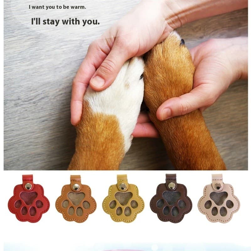 Garras De Gato E Cabelo Memorial Chaveiro Couro Do Plutônio Cão Pata Impressão Forma Cartão Capa Pingente