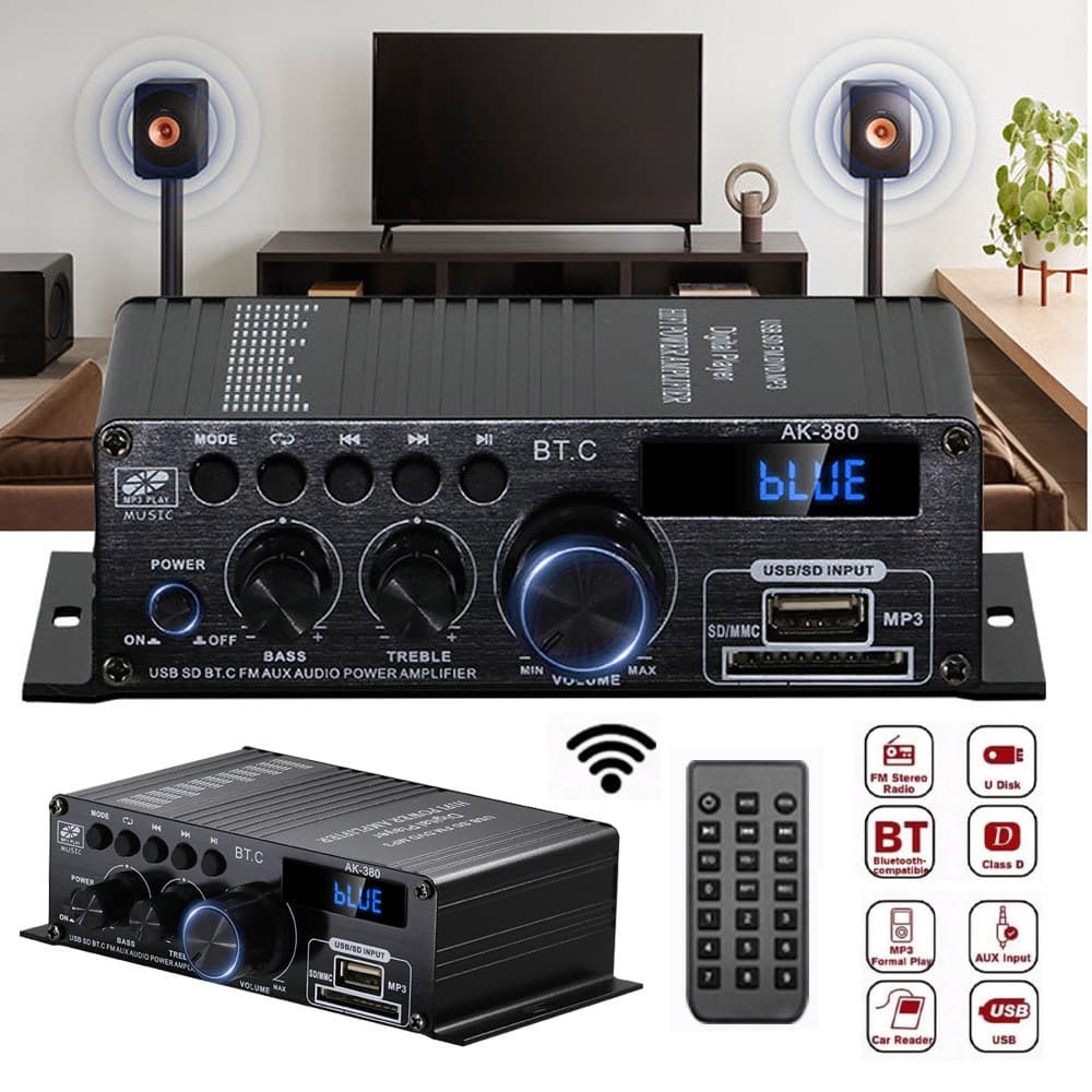 Novo Amplificador Bluetooth HIFI De 800 W Amplificador De Áudio Estéreo De Canal Duplo