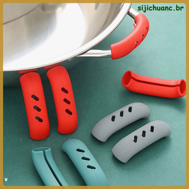 12 Pçs Alça Protetora Isolada Manga De Silicone Frigideira Para Panelas Alças Quentes Almofada De Calor Suportes Pothold