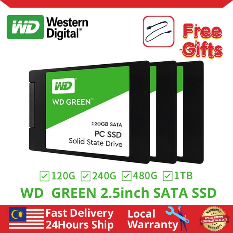 🔥🔥HD SSD 120GB/240GB/1TB SATA3 interno Western Digital WD Green WDS240G3G0A 240GB Verde