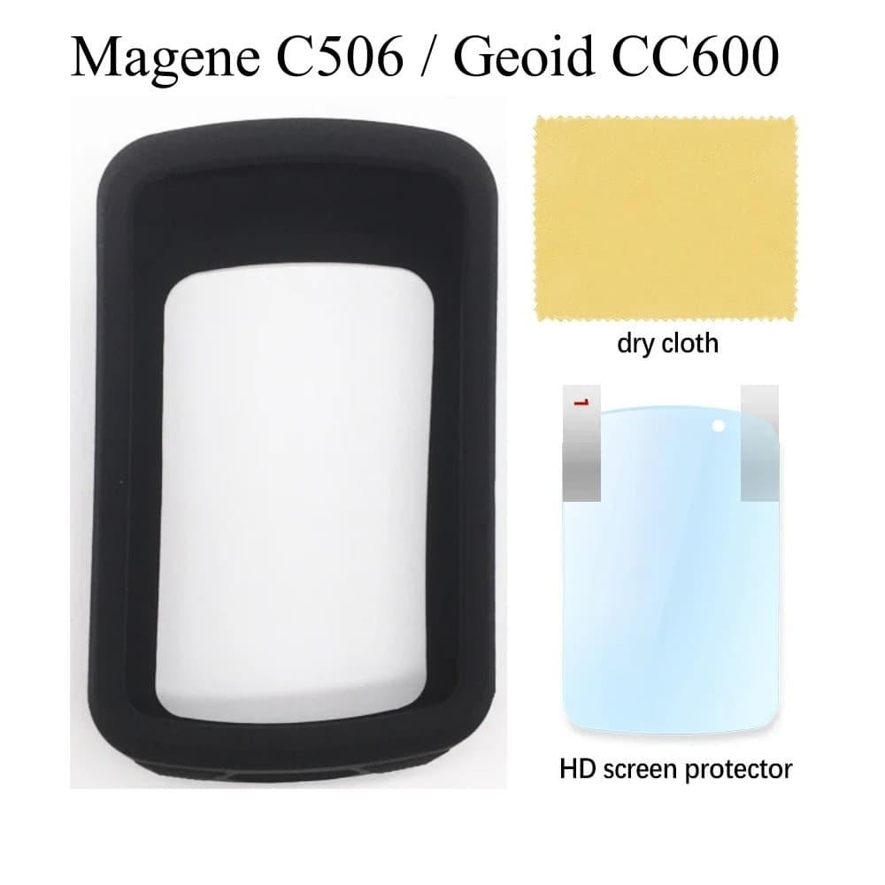 MAGENE c506 C506SE/Geoid CC600 Capa De Silicone De Qualidade E Protetor De Tela LCD GPS Computador 506 c506 Filme