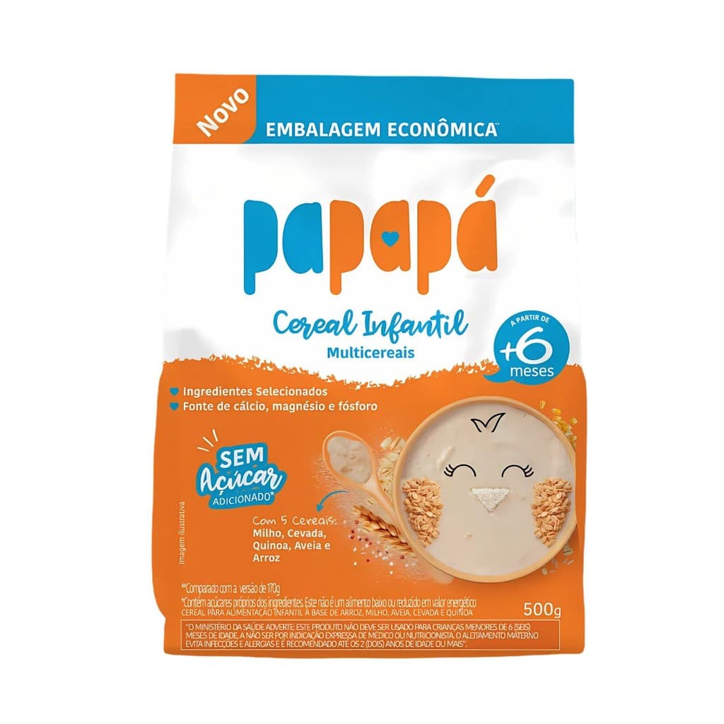 Cereal Infantil Multicereais Sem Açúcar - Papapá 500g