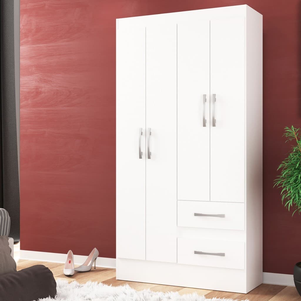 Guarda-Roupa Solteiro Conde 4 Portas 2 Gavetas - Direto Sim