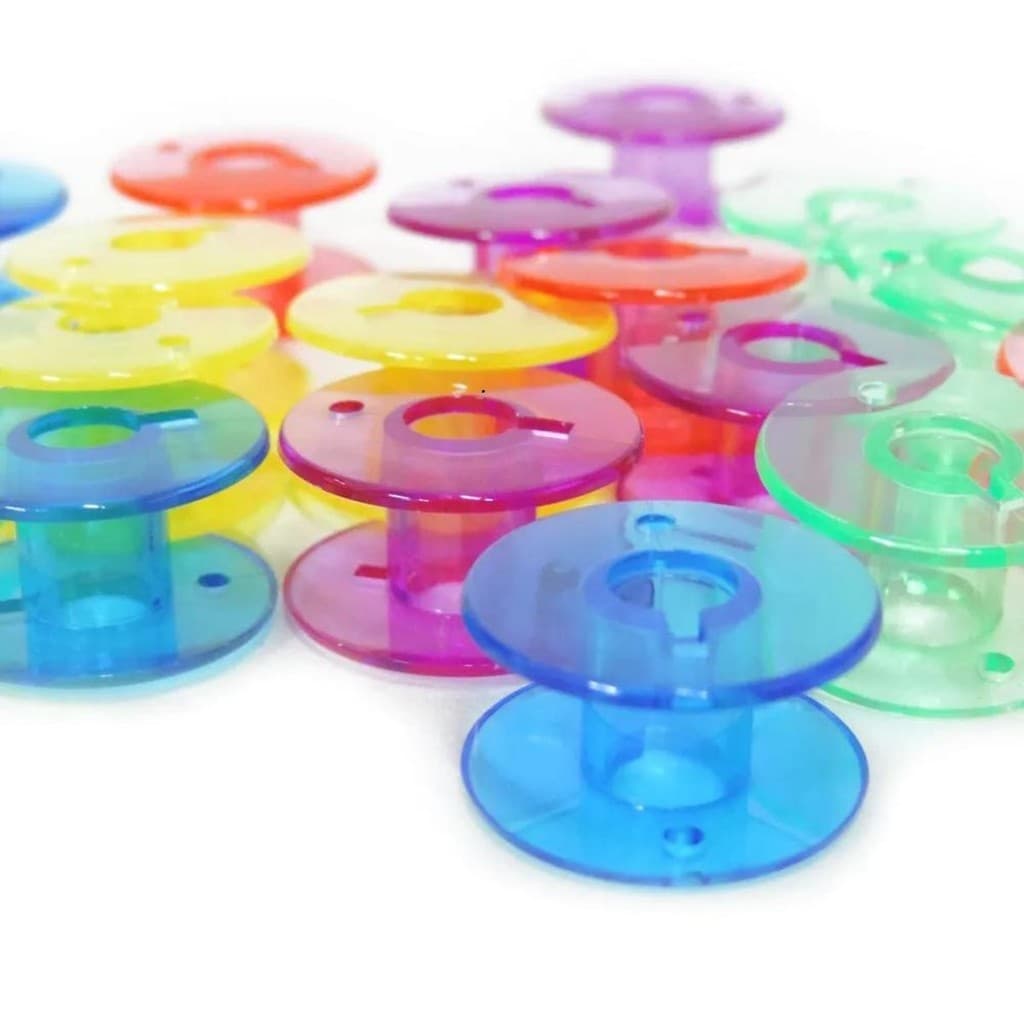 Kit com 10 Bobina ALTA Domestica Plastica Colorida - Carretilha para máquina SINGER, JANOME e  ELGIN Bobina 1